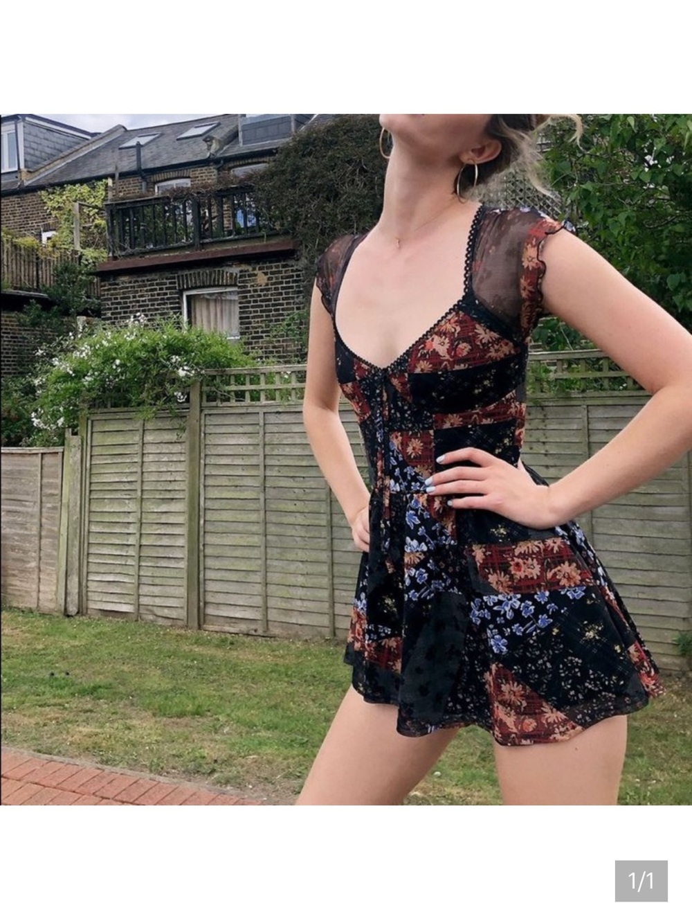 Urban Outfitters Milly Patchwork Mesh Romper